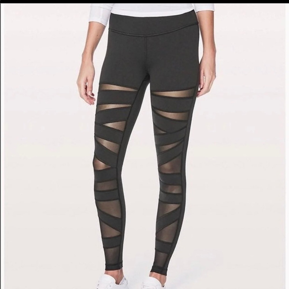 Lululemon Wunder Under cross Cross Mesh Legging